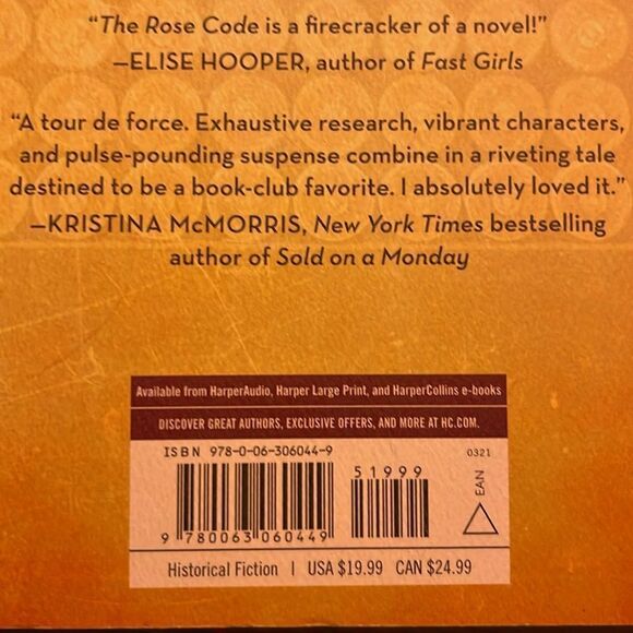 The Rose Code by Kate Quinn - Yellow Cover Edition - Picture 4 of 6